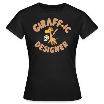 Giraffic Designer Lustig Mediengestalter Fun - Frauen T-Shirt - Schwarz - Vorne - AI Model Female 172 dark (172cm)