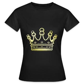 Symbole de la couronne Or - T-shirt Femme - noir - Devant - AI Model Female 172 dark (172cm)