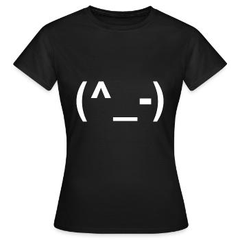 ASCII Wink, ASCII Art - T-shirt Femme - noir - Devant - AI Model Female 172 dark (172cm)