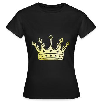 Couronne royale en or - T-shirt Femme - noir - Devant - AI Model Female 172 dark (172cm)