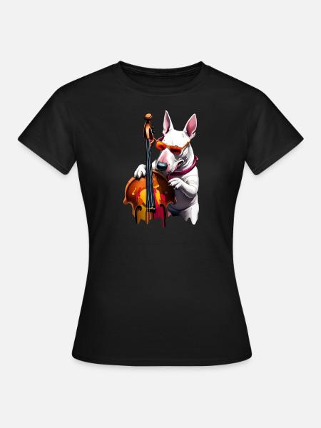 Englischer Bullterrier Kontrabassist - Frauen T-Shirt - Schwarz