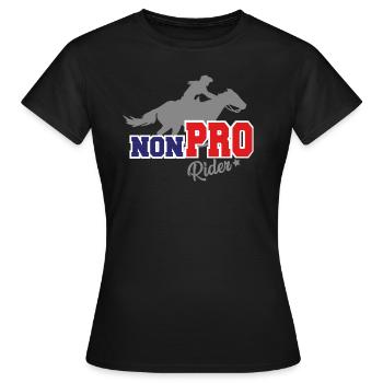 Reining Non Pro Cavalier occidental à cheval - T-shirt Femme - noir - Devant - AI Model Female 172 dark (172cm)