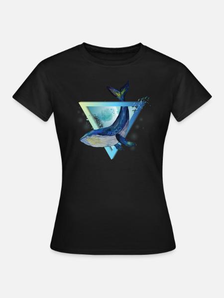 Wal - Dreieck - Aquarell - Frauen T-Shirt - Schwarz