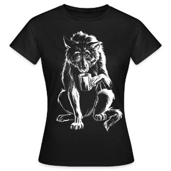 wolf - Frauen T-Shirt - Schwarz - Vorne - AI Model Female 172 dark (172cm)