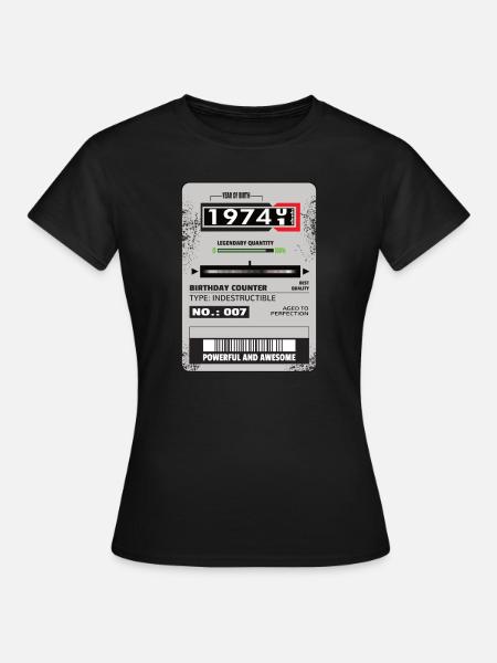 Drehstromzähler Geburtstag 1974 Geschenk - Frauen T-Shirt - Schwarz