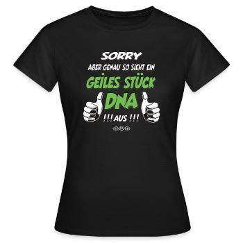 so sieht ein geiles Stück DNA aus Geschenk - Frauen T-Shirt - Schwarz - Vorne - AI Model Female 172 dark (172cm)