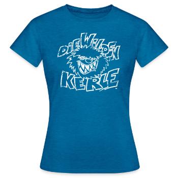 Die Wilden Kerle Original Logo used Look - Frauen T-Shirt - Antikblaues Saphir meliert - Vorne - AI Model Female 172 dark (172cm)
