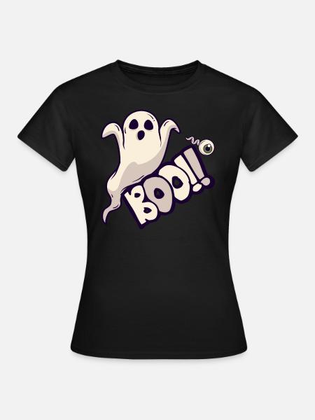 Halloween fantôme, boo - T-shirt Femme - noir