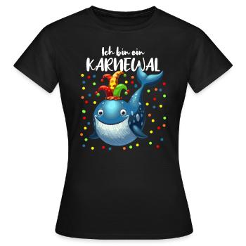 Karneval Wal lustig Konfetti Alaaf Rosenmontag - Frauen T-Shirt - Schwarz - Vorne - AI Model Female 172 dark (172cm)