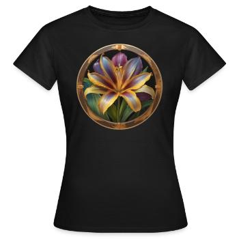 Fleur de lilas épanouie - T-shirt Femme - noir - Devant - AI Model Female 172 dark (172cm)