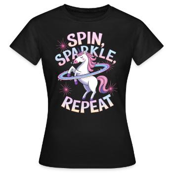 Dance Hoop Unicorn Dancer Hoop - Women's T-Shirt - black - Front - AI Model Female 172 dark (172cm)