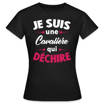 Je Suis Une Cavalière Qui Déchire - T-shirt Femme - noir - Devant - AI Model Female 172 dark (172cm)