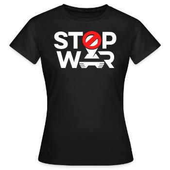 Stop War - Women's T-Shirt - black - Front - AI Model Female 172 dark (172cm)