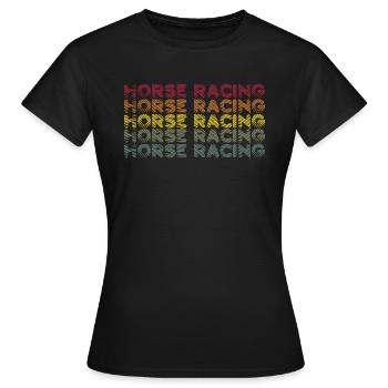Pferderennen Rennpferd - Pferdesport - Frauen T-Shirt - Schwarz - Vorne - AI Model Female 172 dark (172cm)