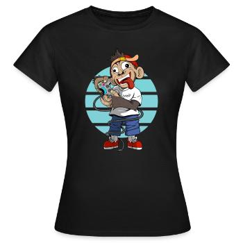 Gamer hat zu lange gespielt Humor Affe Gaming - Frauen T-Shirt - Schwarz - Vorne - AI Model Female 172 dark (172cm)