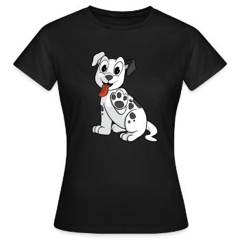 Mignon chien tacheté lève la patte - T-shirt Femme - noir - Devant - AI Model Female 172 dark (172cm)