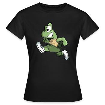 Sport Schildkröte rennt - Frauen T-Shirt - Schwarz - Vorne - AI Model Female 172 dark (172cm)