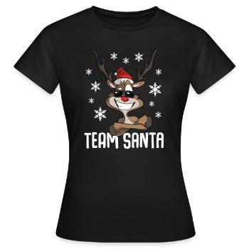 Team Santa Weihnachten Rentier - Frauen T-Shirt - Schwarz - Vorne - AI Model Female 172 dark (172cm)