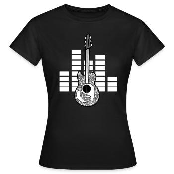 Guitar Guitarist Music - Women's T-Shirt - black - Front - AI Model Female 172 dark (172cm)