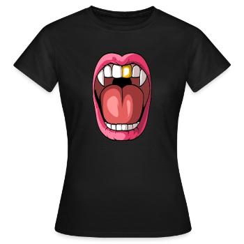 Drôle de dents de vampire Dracula - T-shirt Femme - noir - Devant - AI Model Female 172 dark (172cm)