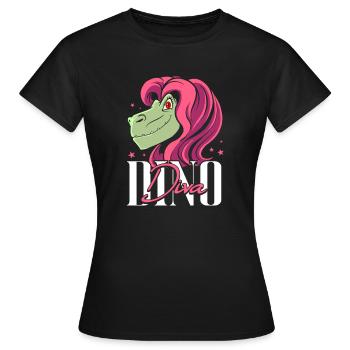 Dino Diva Dinosaurier - Frauen T-Shirt - Schwarz - Vorne - AI Model Female 172 dark (172cm)