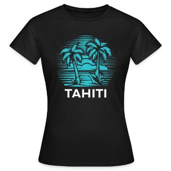 Tahiti Französisch-Polynesien - Frauen T-Shirt - Schwarz - Vorne - AI Model Female 172 dark (172cm)