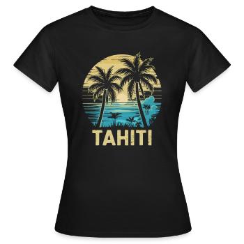 Tahiti Französisch-Polynesien - Frauen T-Shirt - Schwarz - Vorne - AI Model Female 172 dark (172cm)