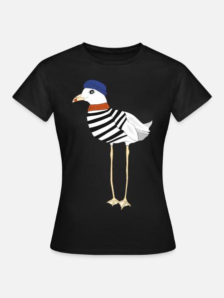 Moin #Möwe - Frauen T-Shirt - Schwarz