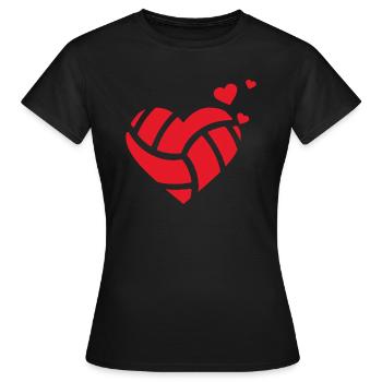 Volleyball Love Heart Volley Gift - Women's T-Shirt - black - Front - AI Model Female 172 dark (172cm)