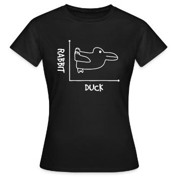 Graphismes Hasse Ente Illusion Illusion De Maths - T-shirt Femme - noir - Devant - AI Model Female 172 dark (172cm)