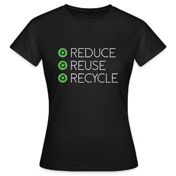 Recycle Reduziert Umwelt Planet Erde Geschenk - Frauen T-Shirt - Schwarz - Vorne - AI Model Female 172 dark (172cm)