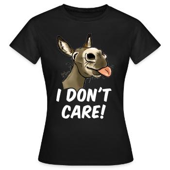 Ane "Het kan me niet schelen!" (witte tekst) - Vrouwen T-shirt - zwart - Voor - AI Model Female 172 dark (172cm)