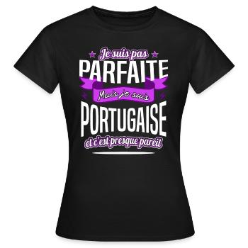 Portugaise du Portugal - T-shirt Femme - noir - Devant - AI Model Female 172 dark (172cm)