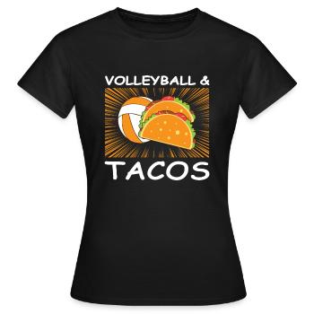 Volleyball & Tacos Lover Teenage Girls Player - T-shirt Femme - noir - Devant - AI Model Female 172 dark (172cm)