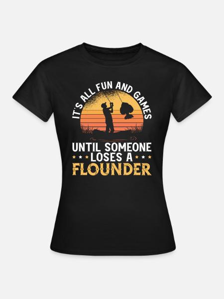 Flunder Fishing Fischfänger Sommerflunder - Frauen T-Shirt - Schwarz