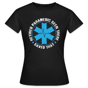 Pensionierter Sanitäter Rettungsassistent Rentner - Frauen T-Shirt - Schwarz - Vorne - AI Model Female 172 dark (172cm)
