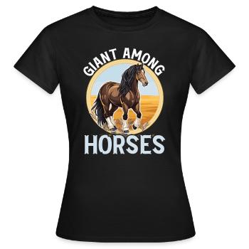 Cheval à sang froid Amateurs de chevaux à cheval - T-shirt Femme - noir - Devant - AI Model Female 172 dark (172cm)