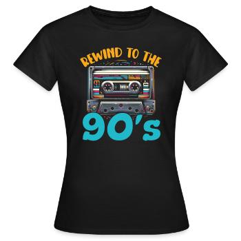 Années 90 Mélomanes Années 90 - T-shirt Femme - noir - Devant - AI Model Female 172 dark (172cm)