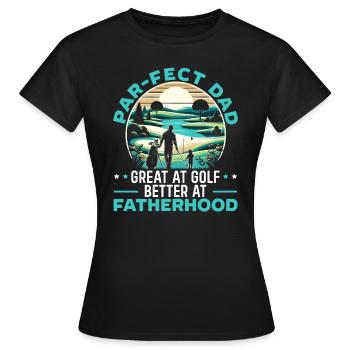 Vatertag Golfspieler Golfer Vaterschaft - Frauen T-Shirt - Schwarz - Vorne - AI Model Female 172 dark (172cm)