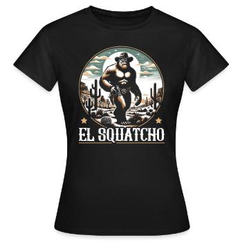 Western Bigfoot Lover Sasquatch Yeti - Frauen T-Shirt - Schwarz - Vorne - AI Model Female 172 dark (172cm)