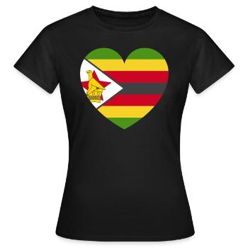 Zimbabwe Drapeau Pays Nationalité Zimbabwe - T-shirt Femme - noir - Devant - AI Model Female 172 dark (172cm)