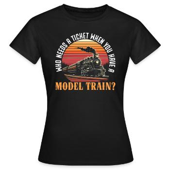 Modelleisenbahn-modelleisenbahn-liebhaber - Frauen T-Shirt - Schwarz - Vorne - AI Model Female 172 dark (172cm)