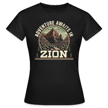 Parc national de Zion Outdoor Tours États-Unis Amérique - T-shirt Femme - noir - Devant - AI Model Female 172 dark (172cm)