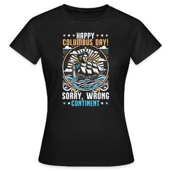 Columbus Day Amerika 1492 Usa Entdeckung - Frauen T-Shirt - Schwarz - Vorne - AI Model Female 172 dark (172cm)