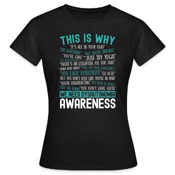 Dysautonomia Consciousness Chronic Illness - Women's T-Shirt - black - Front - AI Model Female 172 dark (172cm)