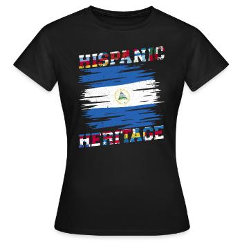 Nationalité du pays du pavillon nicaraguayen - T-shirt Femme - noir - Devant - AI Model Female 172 dark (172cm)