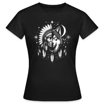 Indianischer Cherokee-apache-Indianer - Frauen T-Shirt - Schwarz - Vorne - AI Model Female 172 dark (172cm)