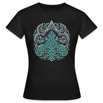 Culture viking nordique Mythologie nordique - T-shirt Femme - noir - Devant - AI Model Female 172 dark (172cm)