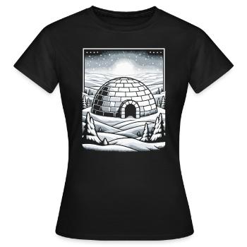Igloo glace flocon de neige hiver - T-shirt Femme - noir - Devant - AI Model Female 172 dark (172cm)