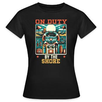 Rettungsschwimmer-lebensretter-beruf Am Strand - Frauen T-Shirt - Schwarz - Vorne - AI Model Female 172 dark (172cm)